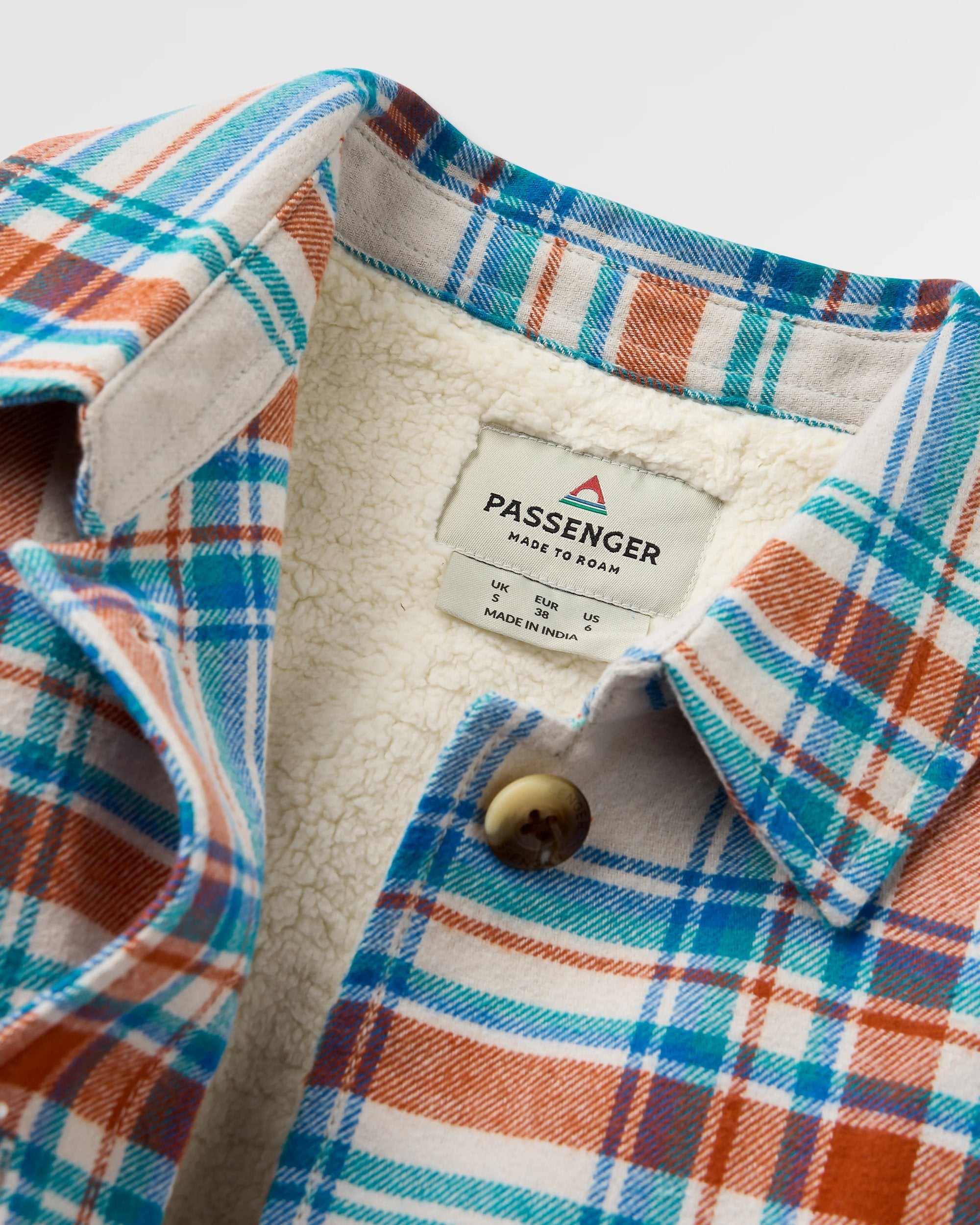 Flint Organic Cotton Overshirt - Vintage White Check - Flatlay