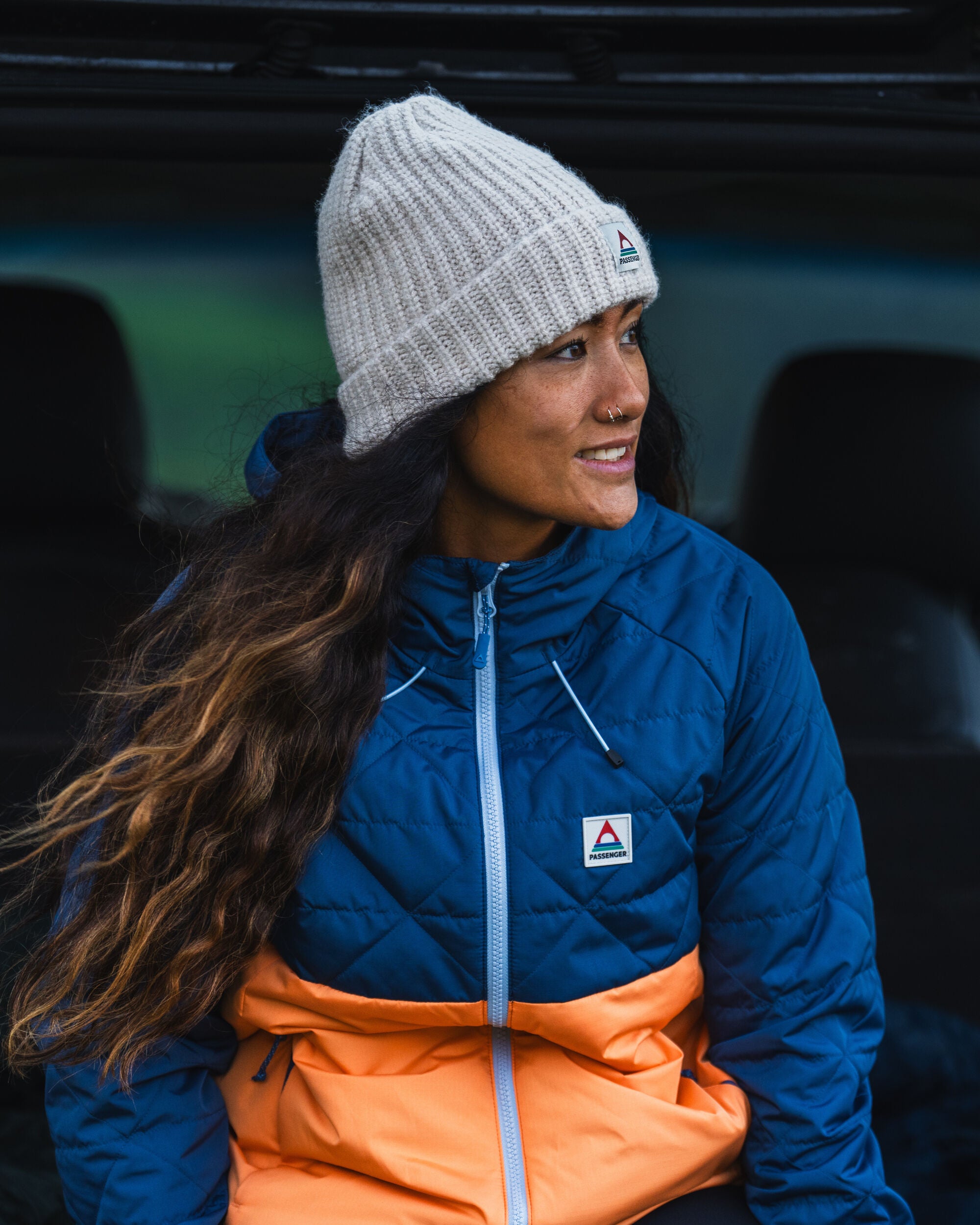 Redwood Fleece Lined Recycled Beanie - Vintage White - Lifestyle - Female