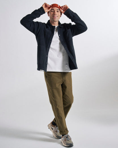 Adventurer Organic Canvas Trouser - Dark Olive - Studio Model