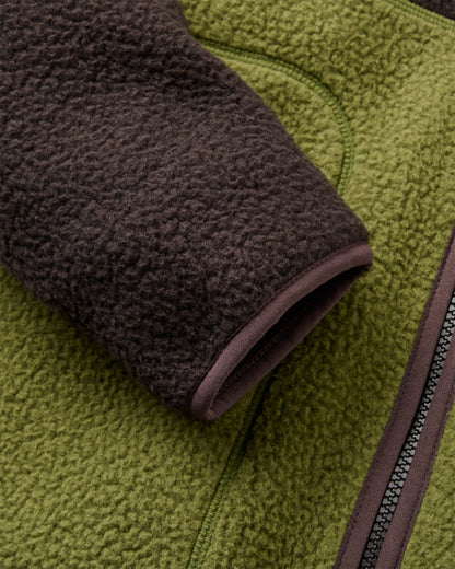 Offgrid Full Zip Sherpa Fleece - Espresso/Khaki - Flatlay