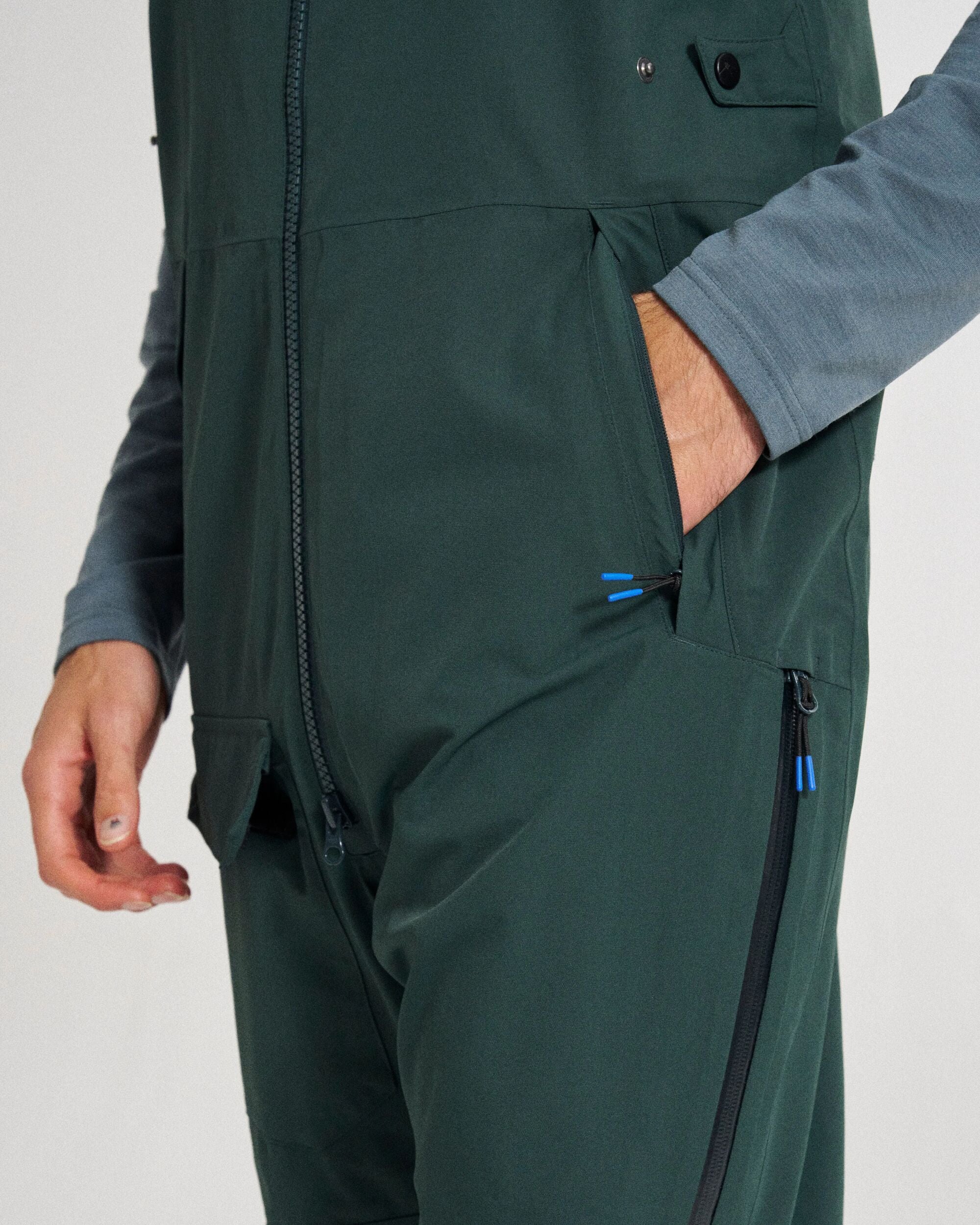 Snowscape Men's Recycled Bibpant - Dark Fern  - Studio Model