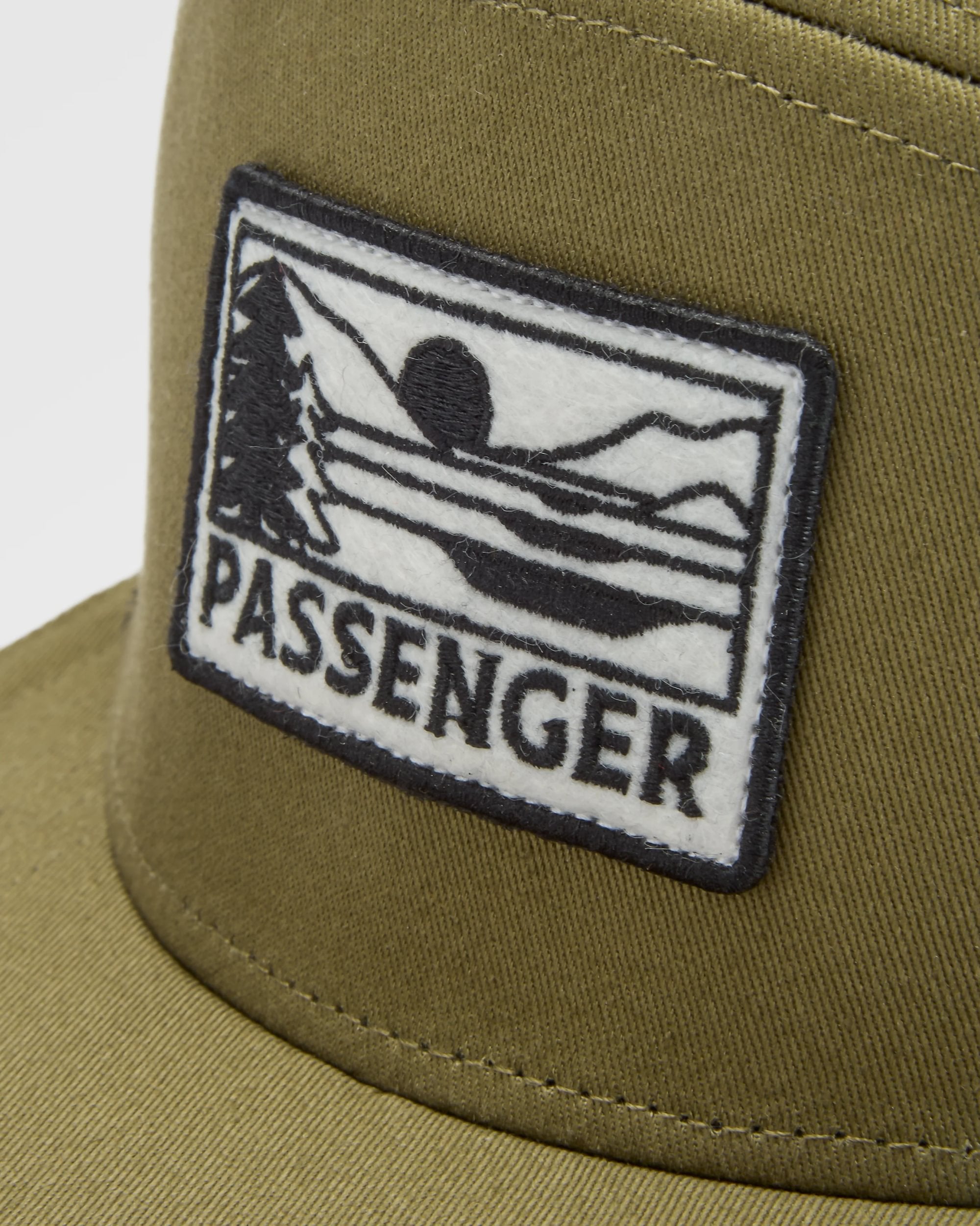 Roamer 7 Panel Organic Cotton Trucker Cap - Khaki - Flatlay