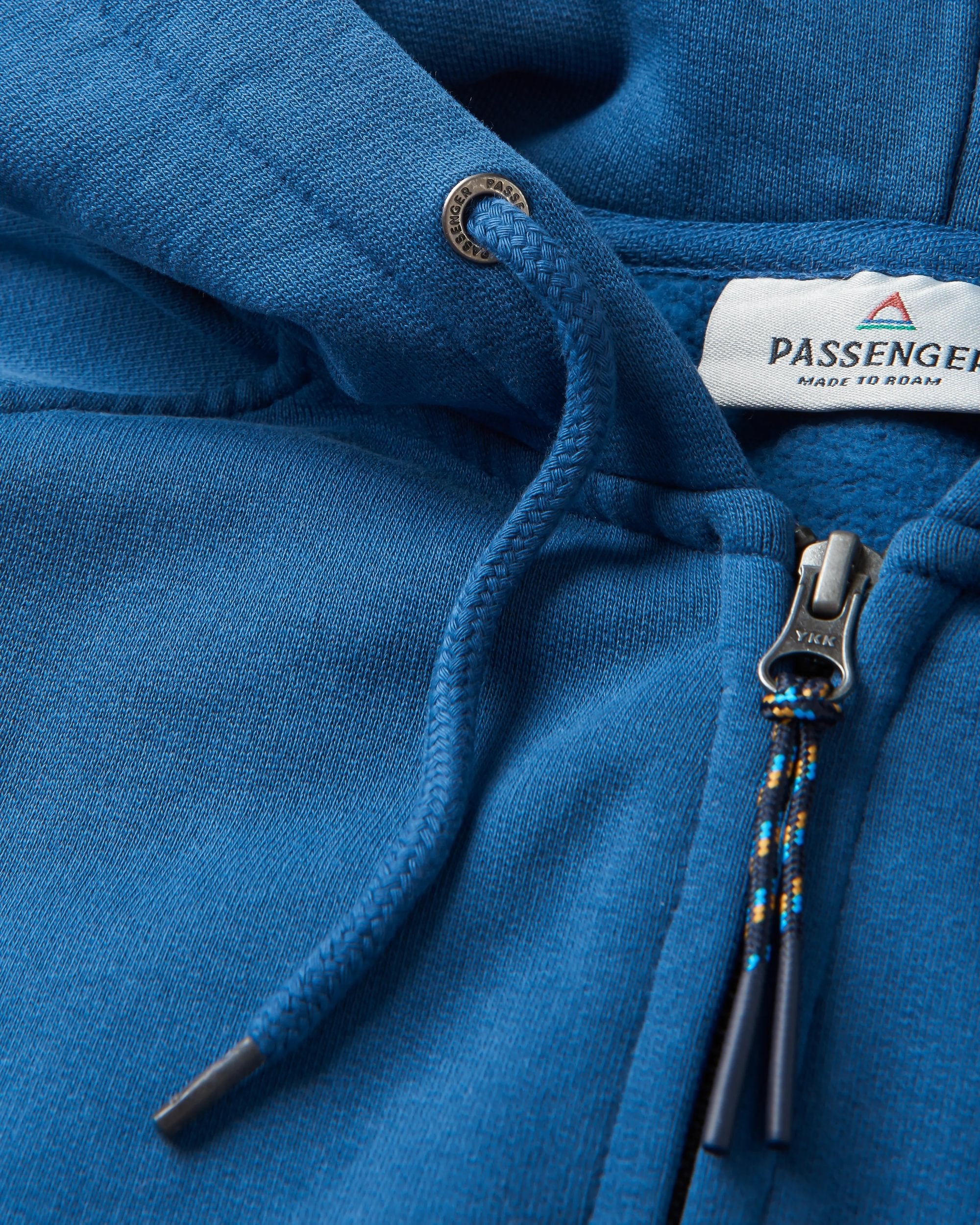 Heritage Full Zip Recycled Cotton Hoodie - Dark Denim - Flatlay