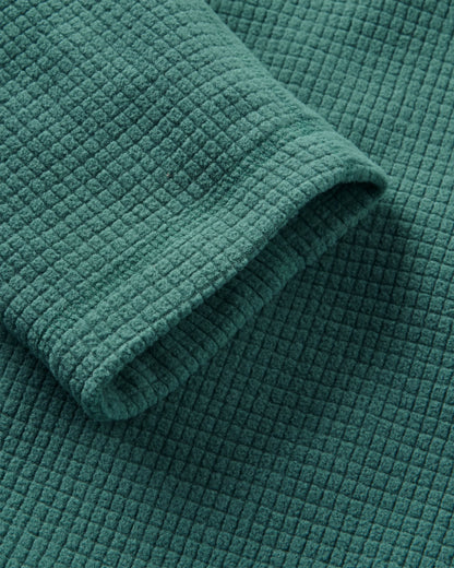 Forestscape Recycled Fleece Crew - Deep Ocean - Flatlay