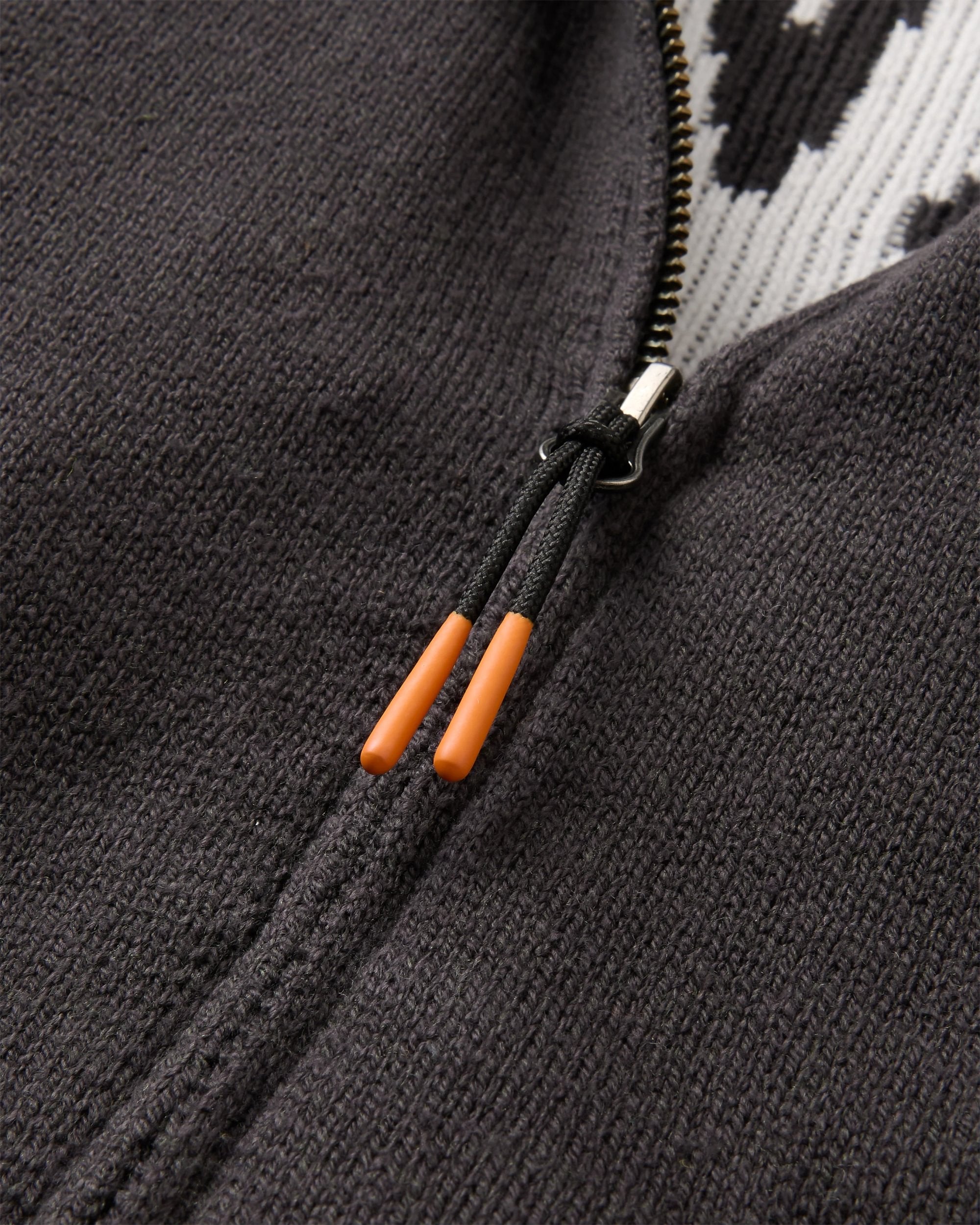 Penida Full-Zip Knitted Jacket - Faded Black - Flatlay