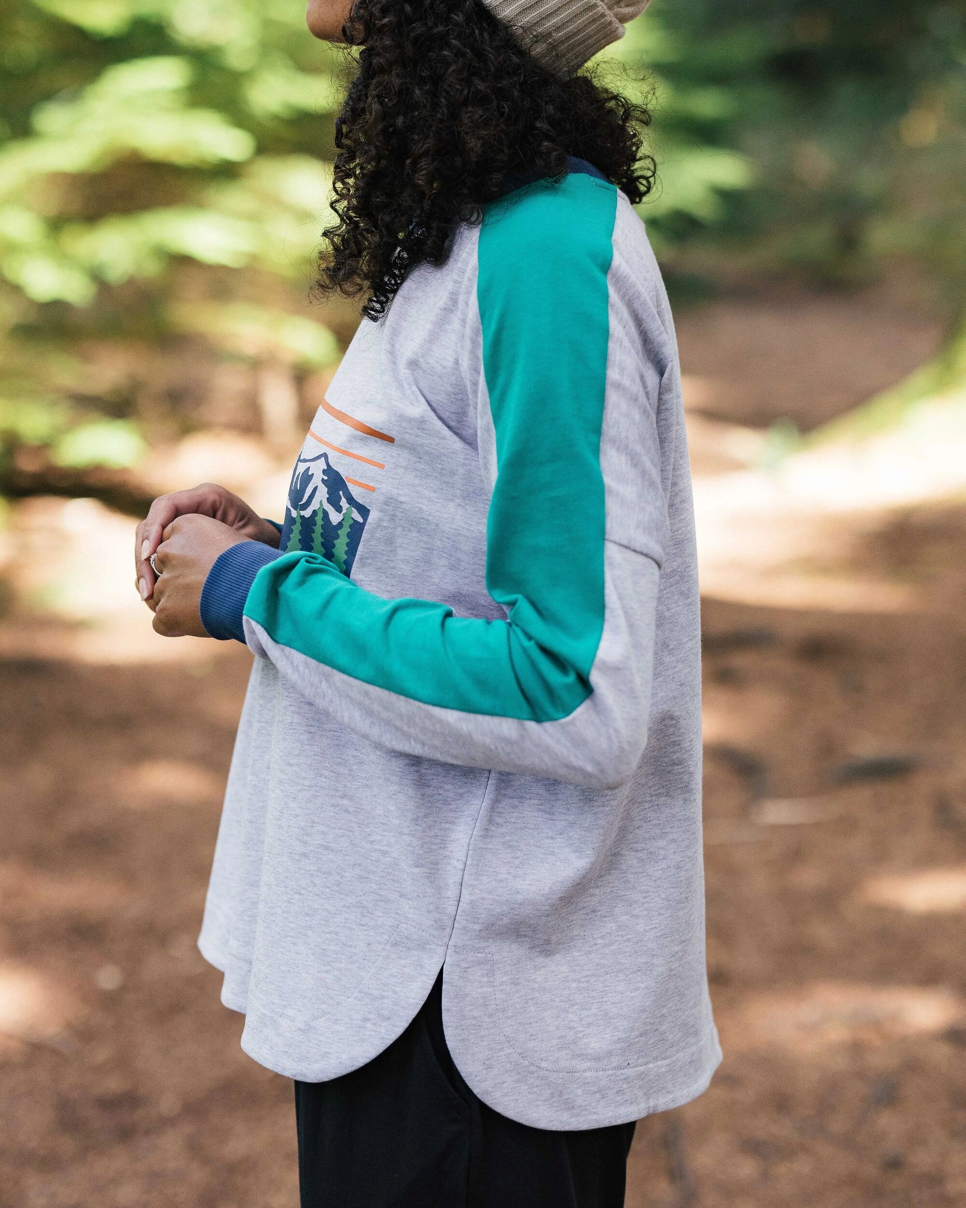 Hilltop Oversized Zip Hilltop Organic Cotton LS T-Shirt Grey Marl