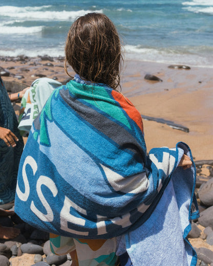 Tideline Organic Cotton Beach Towel - Dark Denim - Lifestyle - Female