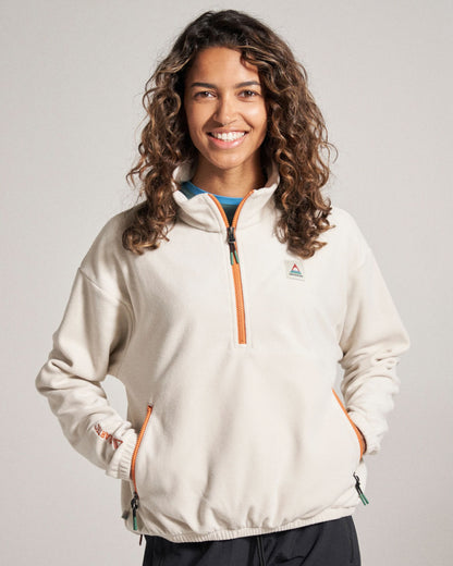 Ayla Recycled Micro Polartec® Fleece - Vintage White - Studio Model