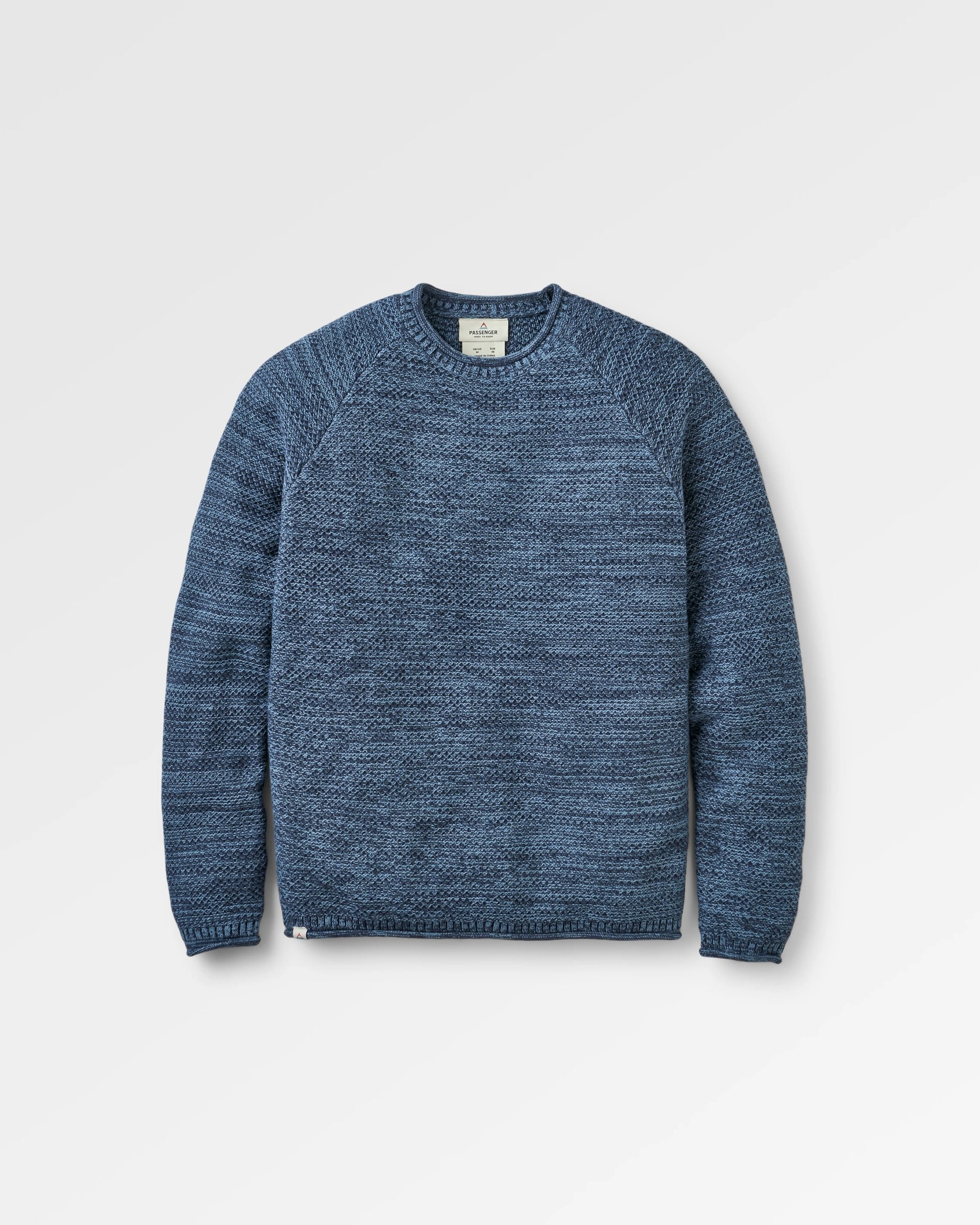 Shore Organic Cotton Knitted Jumper - Rich Navy - Flatlay
