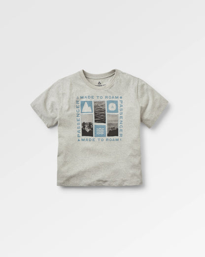 Snapshot Recycled Cotton T-Shirt - Light Grey Marl - Flatlay