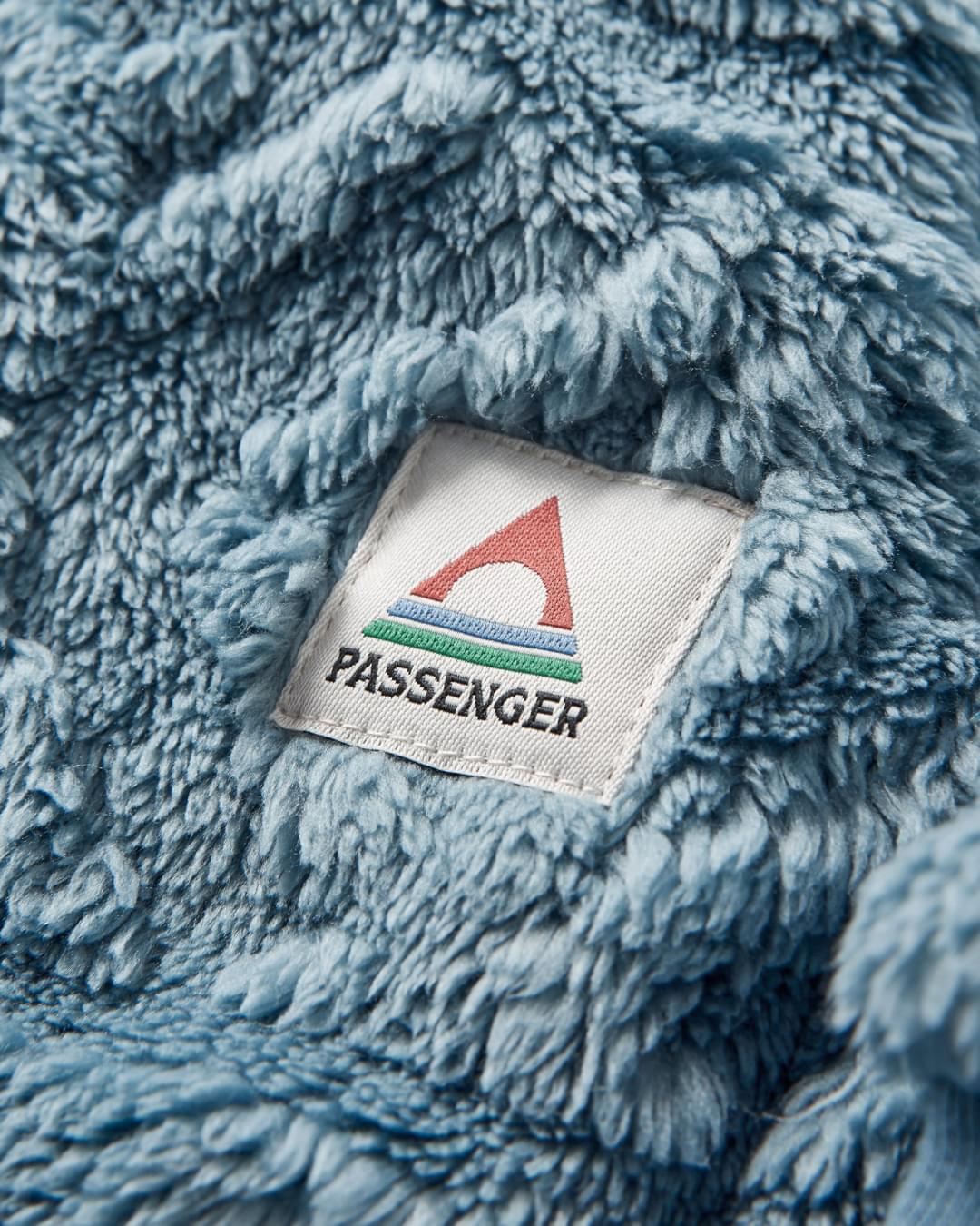 Holistic Sherpa Hooded Fleece - Washed Blue - Flatlay