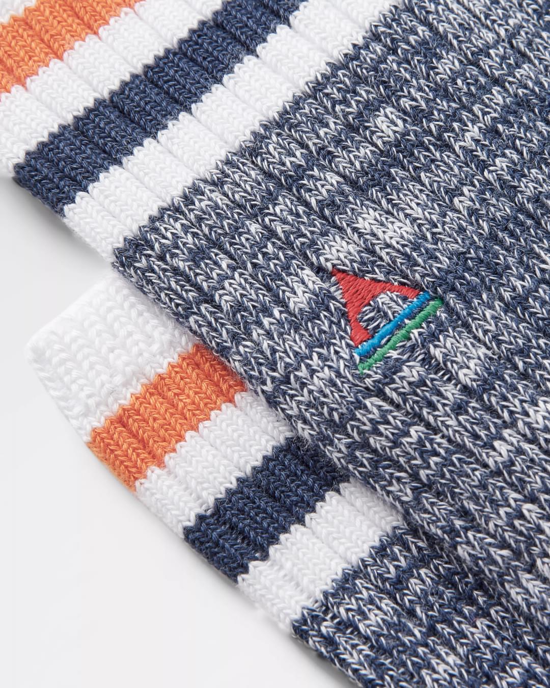 Organic Midweight Rib Socks - Navy - Flatlay