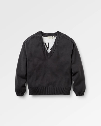 Penida Knitted Jumper - Faded Black - Flatlay