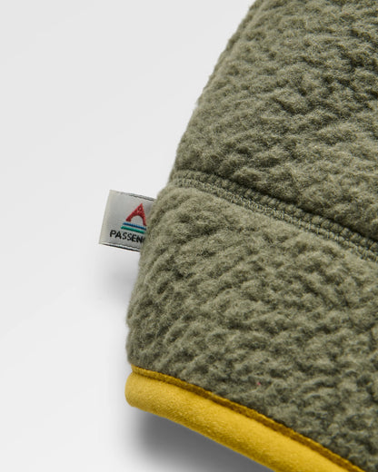 Home Recycled Sherpa Fleece - Vintage White/Dusty Olive - Flatlay