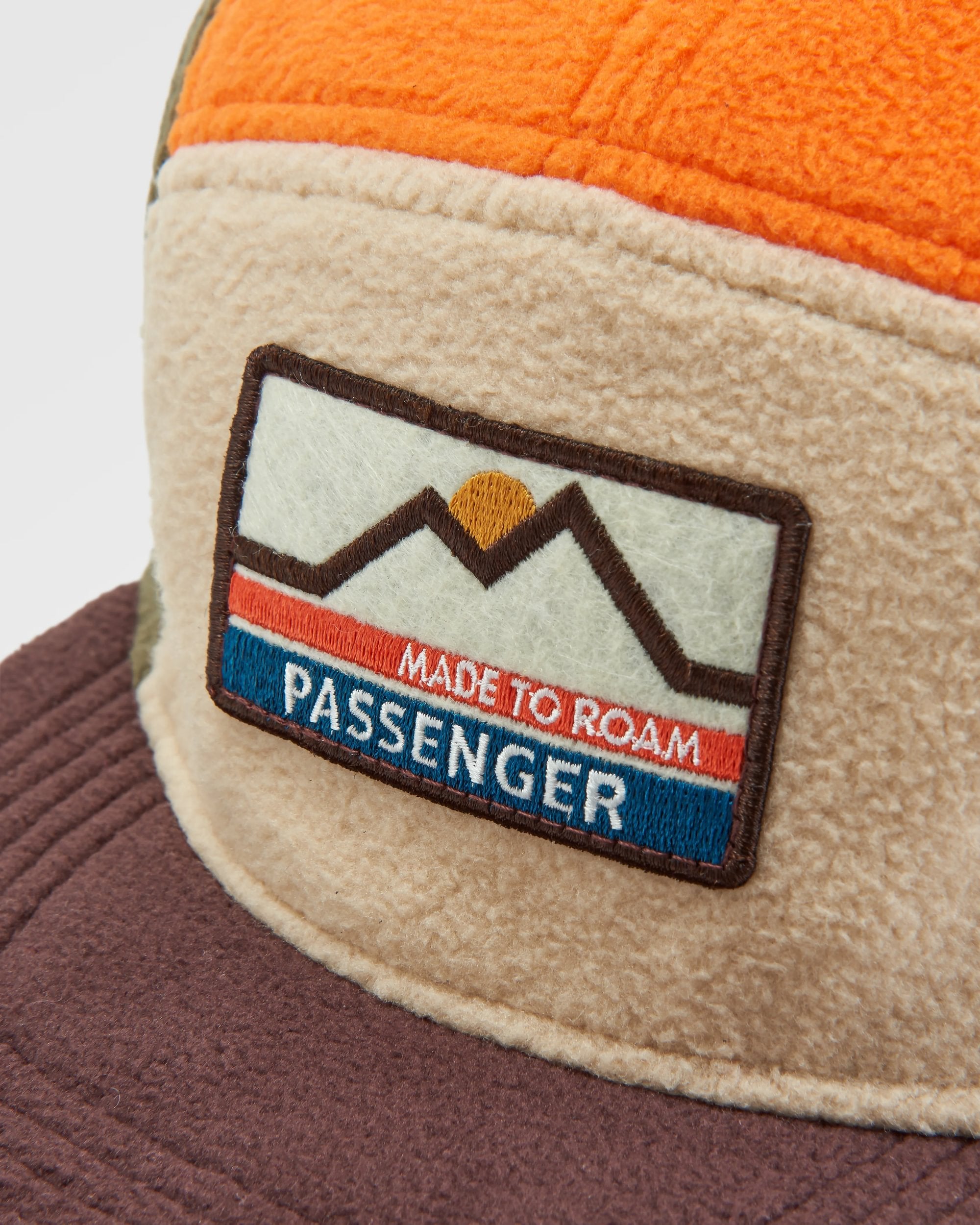 Pine Recycled Polar Fleece Cap - Sunrise Orange Multi - Flatlay