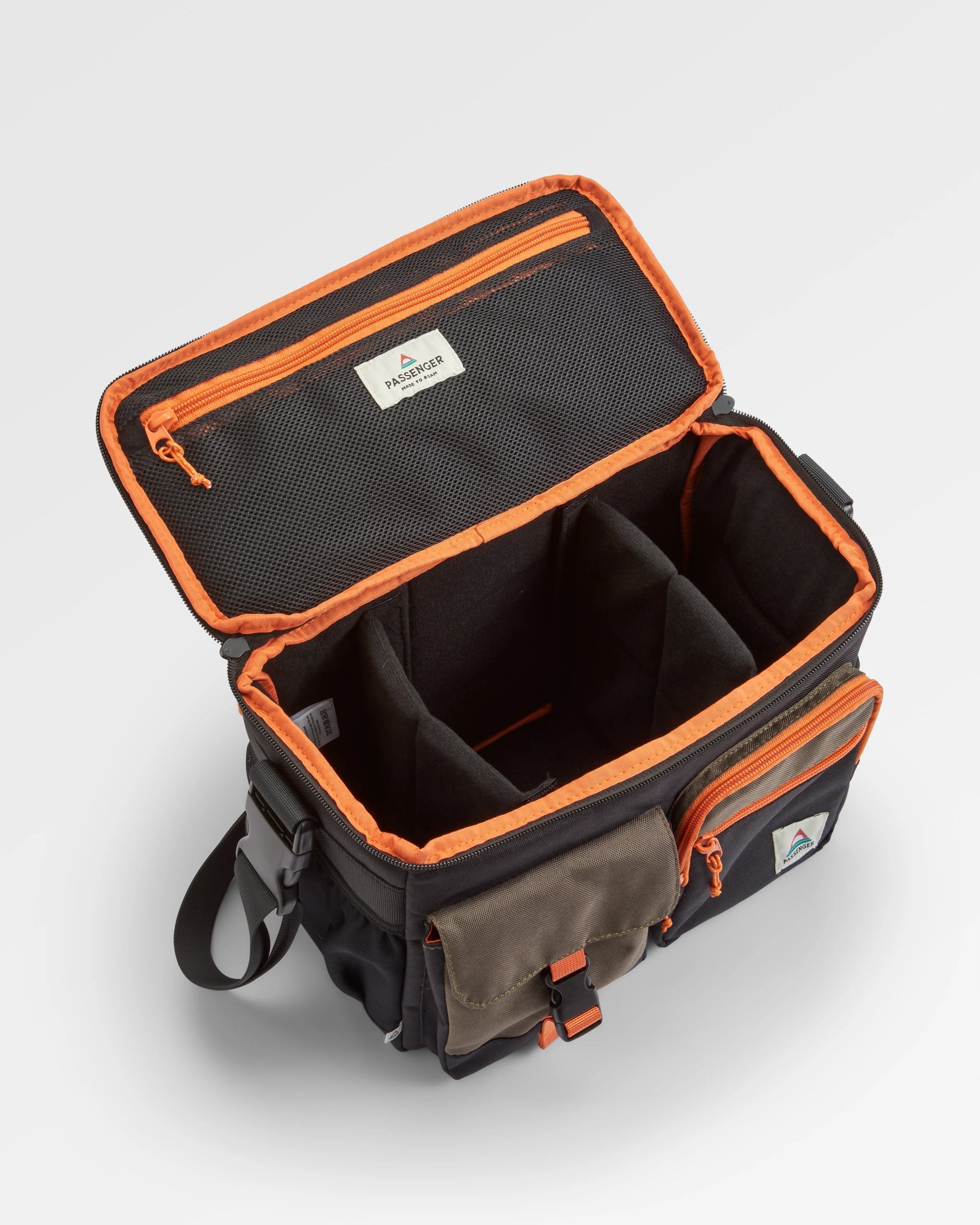 Boondocker Recycled Camera Bag - True Black/ Khaki - Flatlay