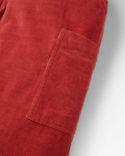Someday Organic Cotton Corduroy Trouser - Red Ochre - Flatlay