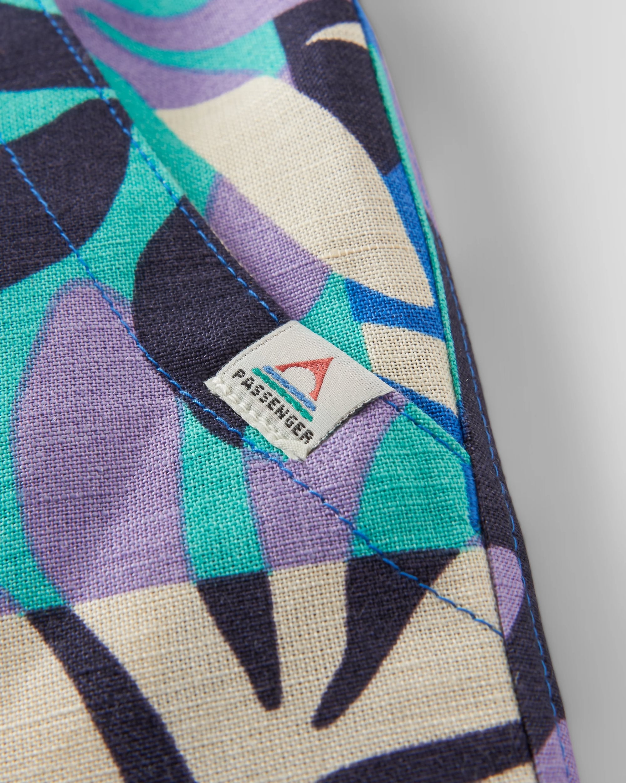 Santosa Woven Short - Mountain Foliage Purple - Flatlay