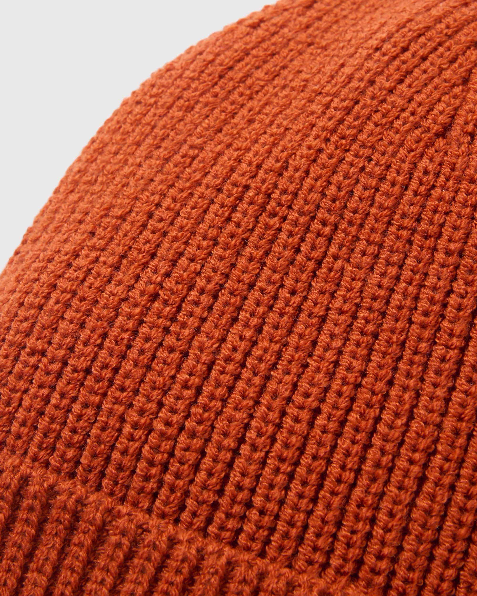 Compass Beanie - Dark Rust - Flatlay