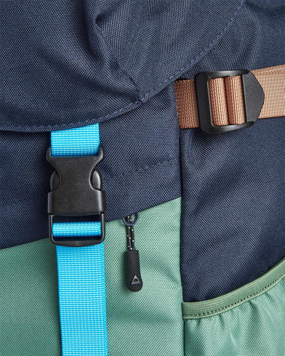 Boondocker Recycled 26L Backpack - Deep Navy/Laurel Green - Flatlay