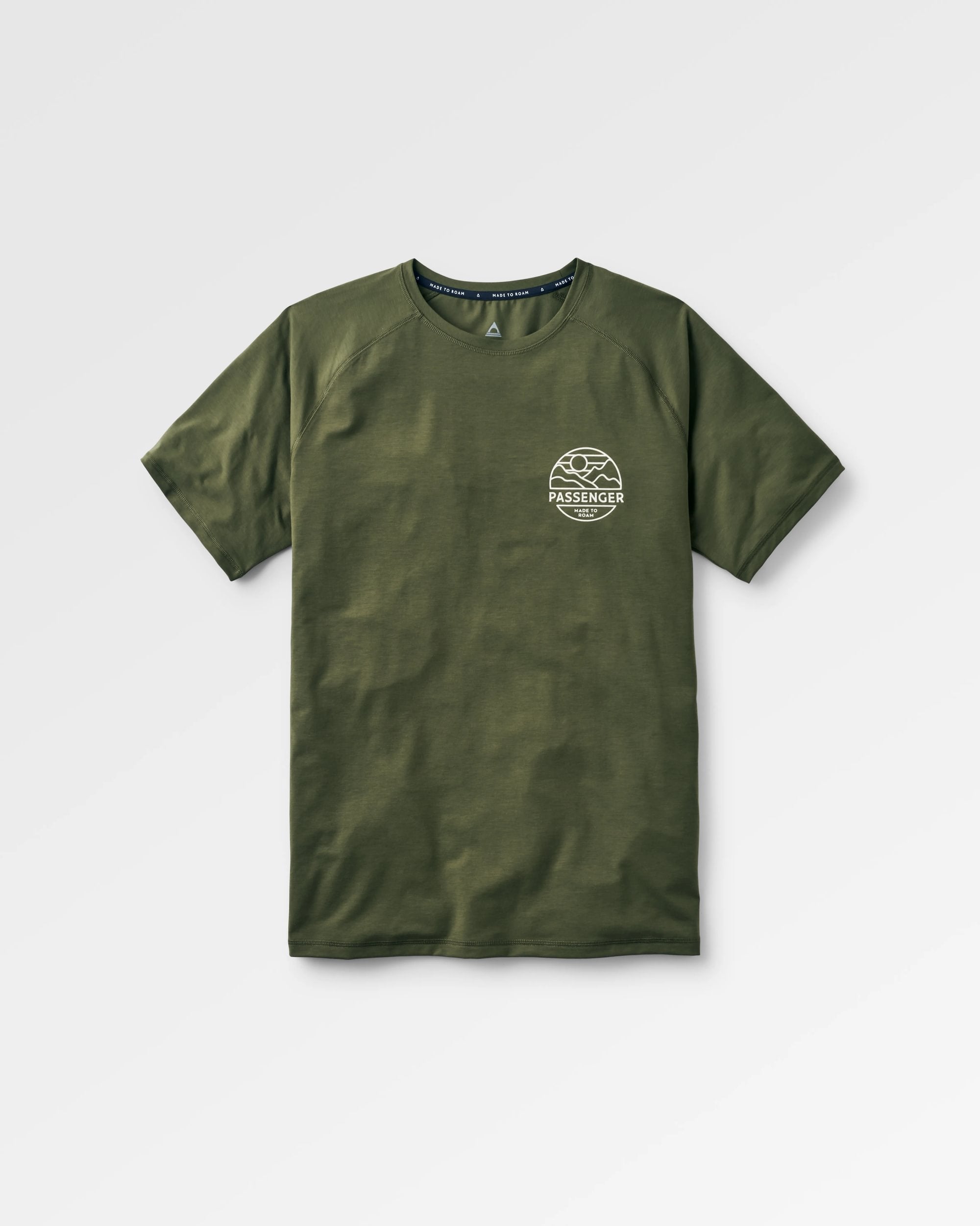 Sedona Recycled Active T-Shirt - Khaki - Flatlay