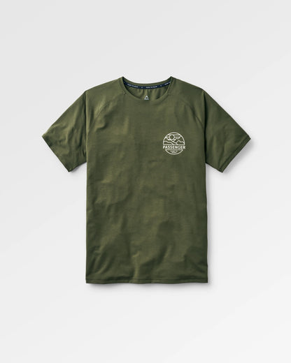 Sedona Recycled Active T-Shirt - Khaki - Flatlay