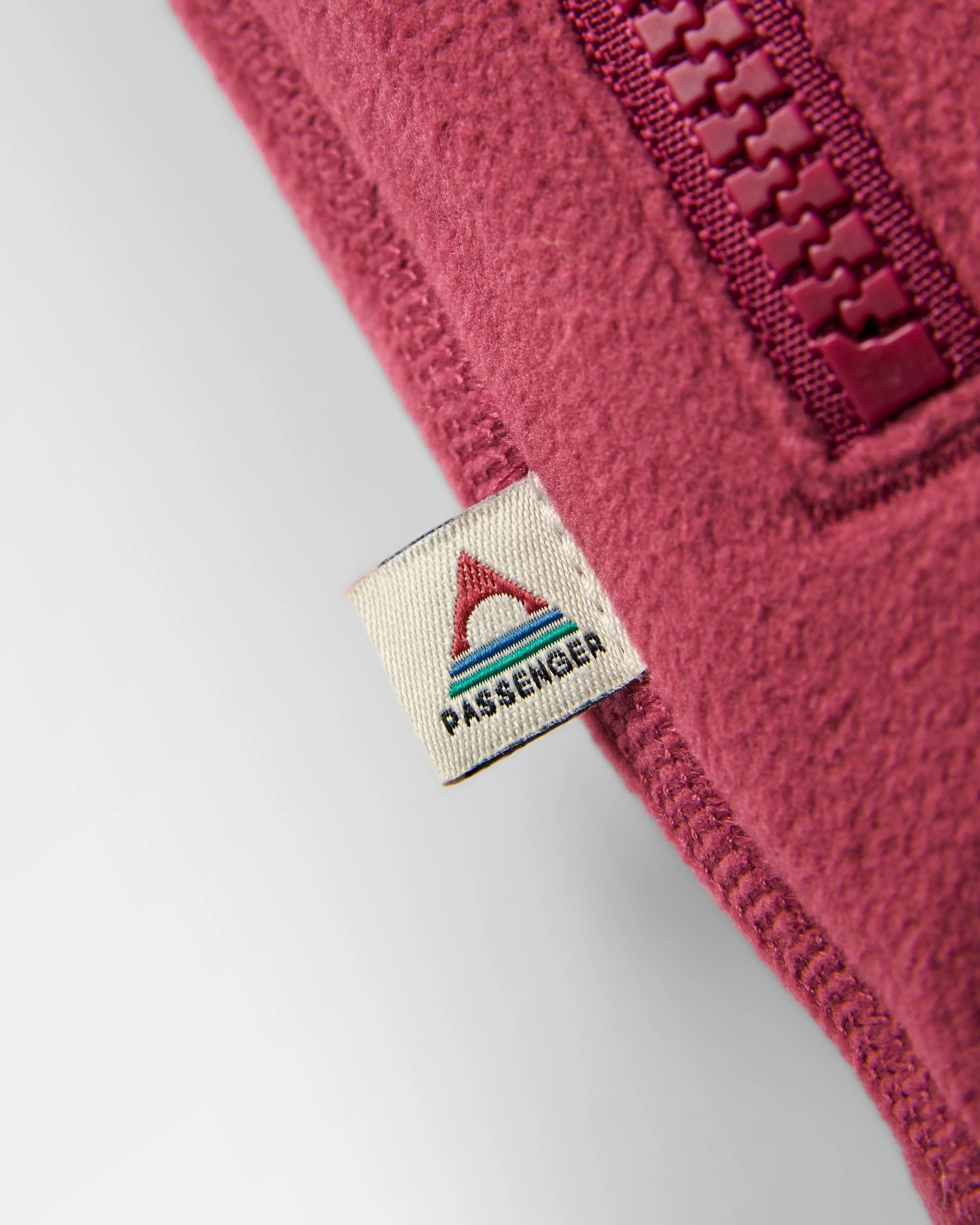 Ayla Micro Polartec® Crew Fleece - Maroon - Flatlay