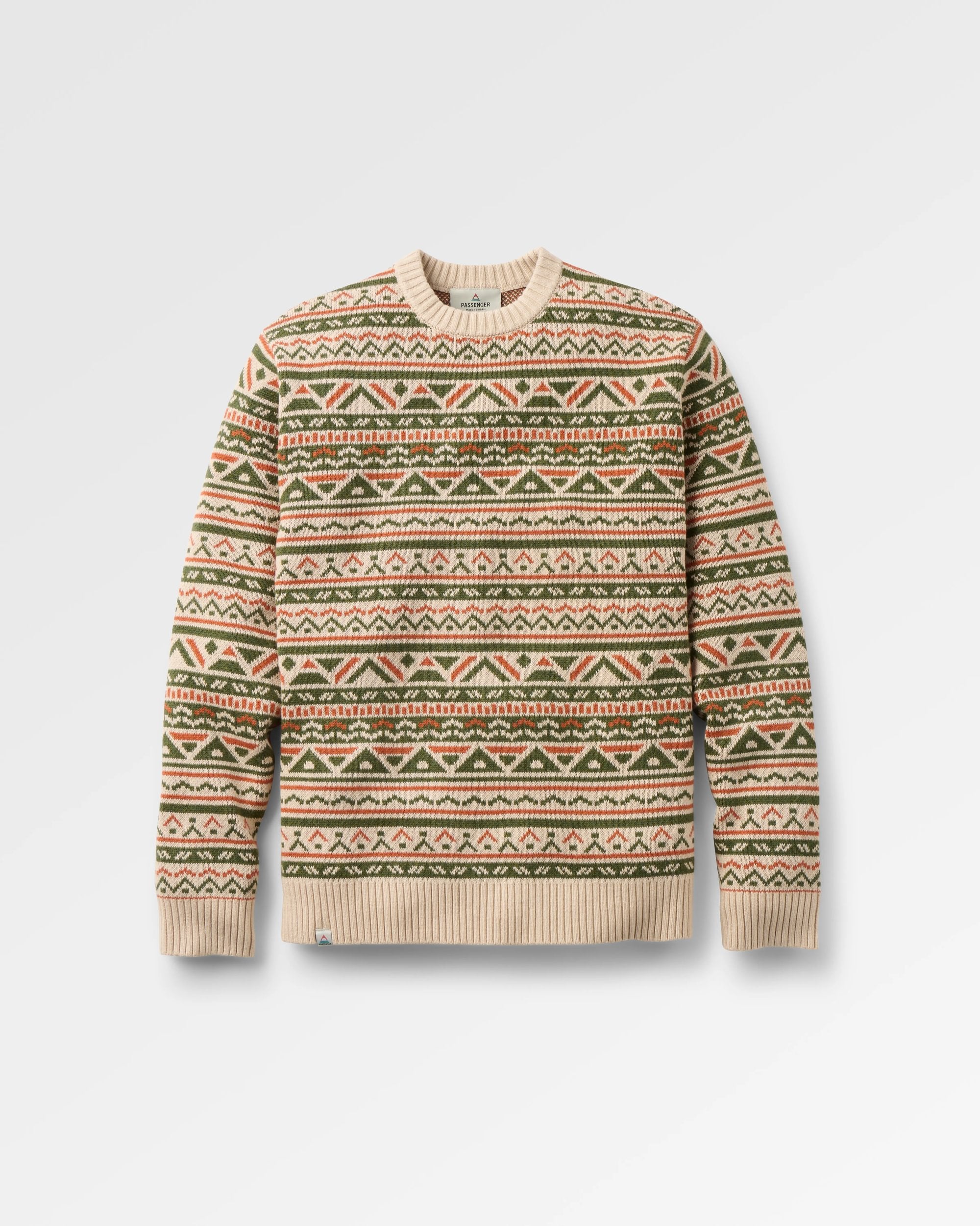 Stoked Knitted Jumper - Oatmeal Multi - Flatlay