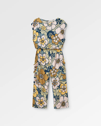 Thimbleberry Jumpsuit - Vintage Floral Sunlight - Flatlay