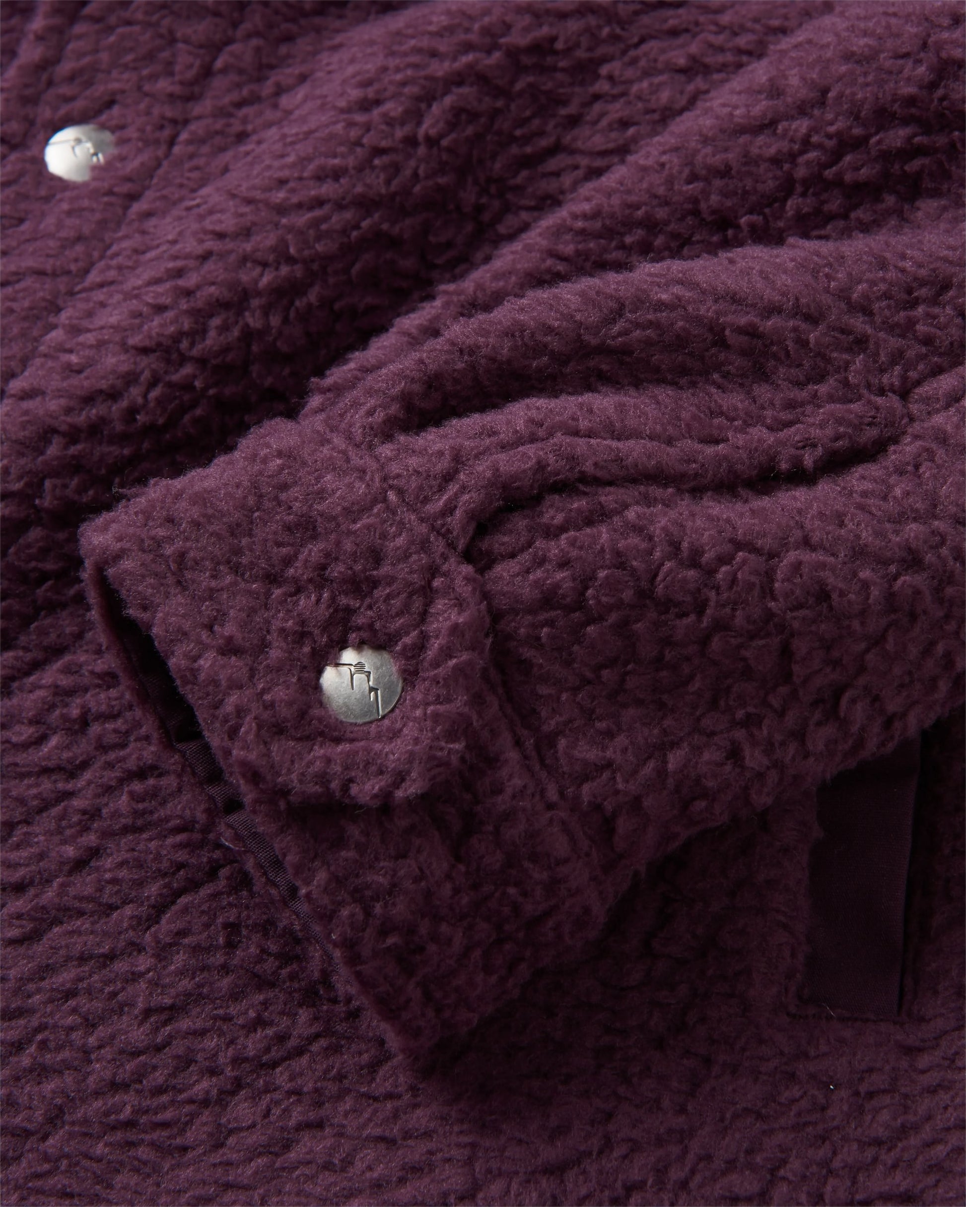 Rappel Recycled Sherpa Oversized Shirt - Deep Plum