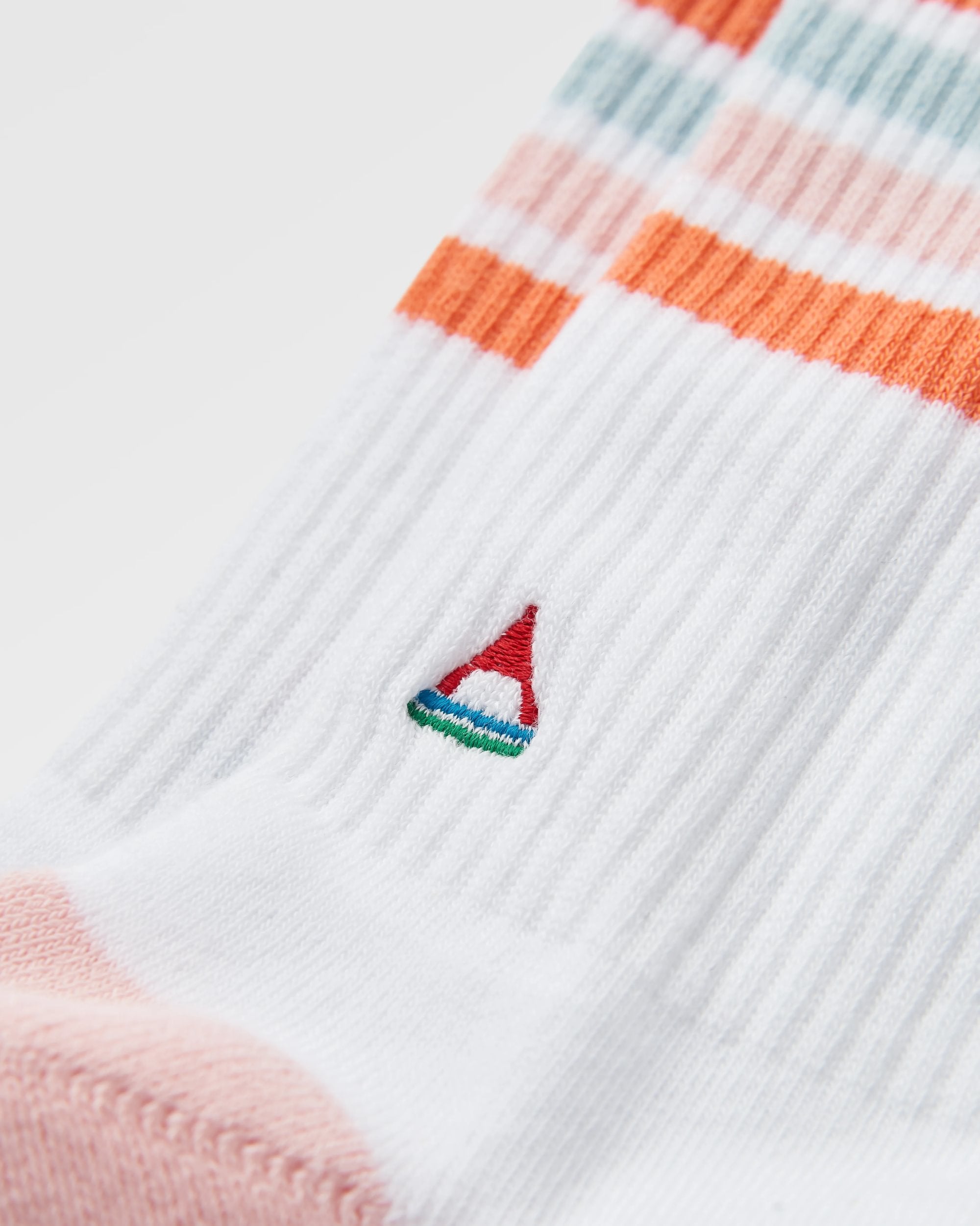 Organic Midweight Crew Socks - White - Flatlay