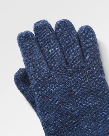 Gale Recycled Knitted Gloves - Rich Navy - Flatlay