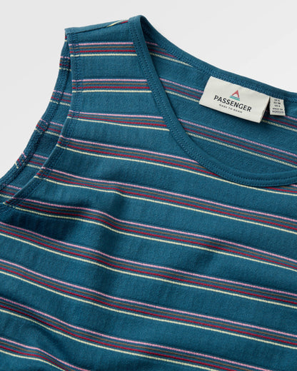 Retro Vibes Vest  - Dark Denim Stripe - Flatlay