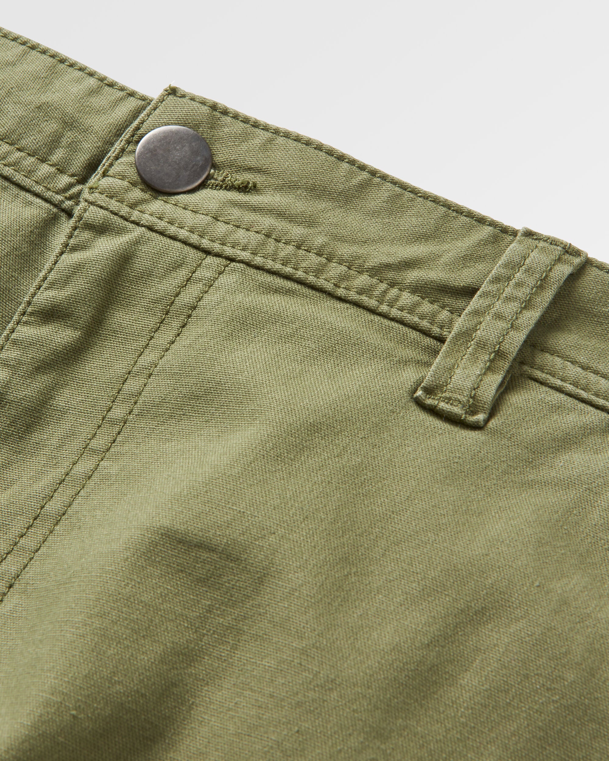 Vantage Organic Cotton Canvas Trouser - Khaki - Flatlay