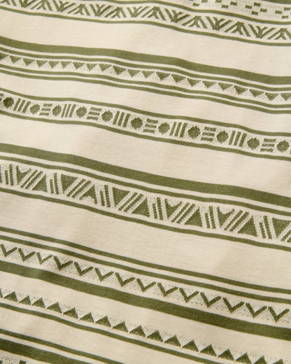 Mellower Jacquard T-Shirt - Geo Stripe Birch/Khaki - Flatlay