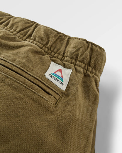 Adventurer Organic Canvas Trouser - Dark Olive - Flatlay