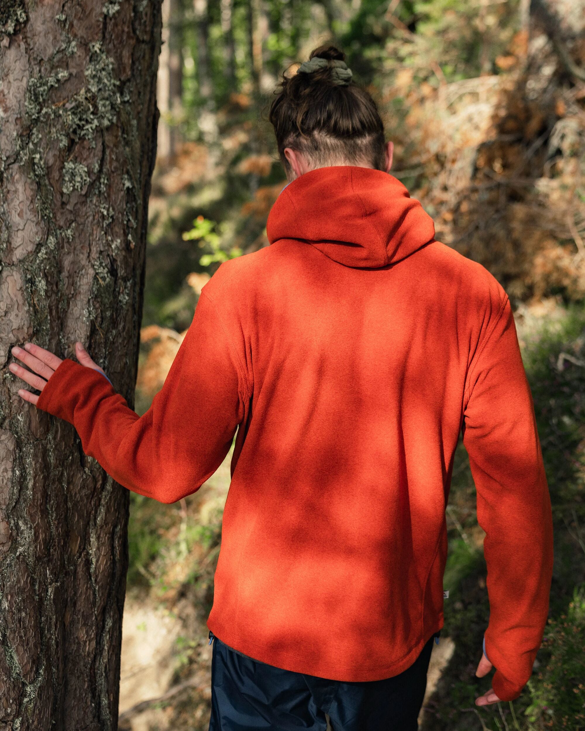 Pinegrove Recycled Polartec® Fleece Hoodie - Red Ochre - Lifestyle