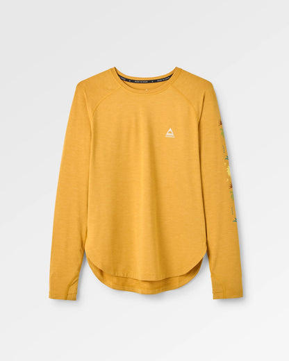 Sunvale Lightweight UPF50 LS T-Shirt - Spruce Yellow Marl - Flatlay