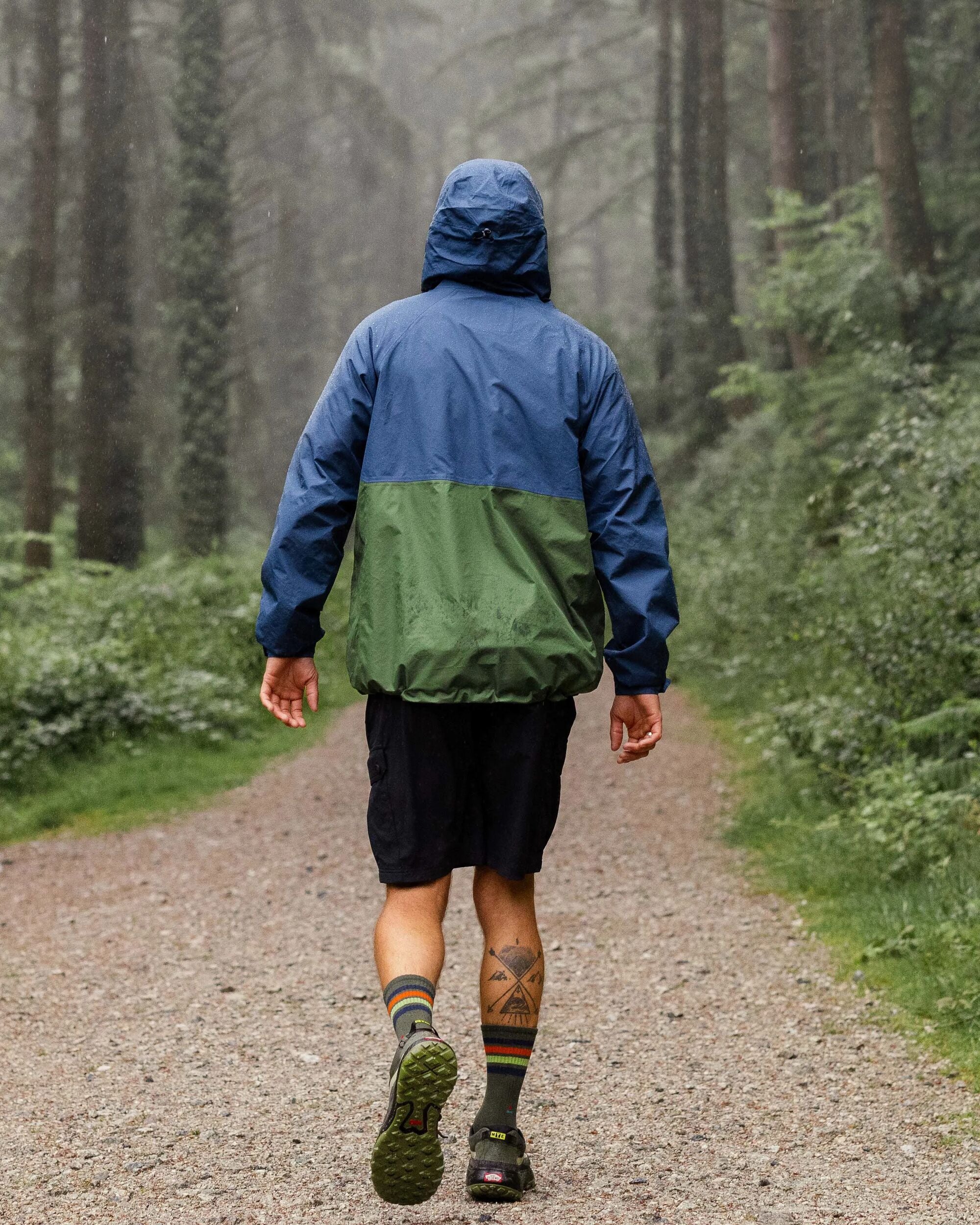 Trailscape Men's Recycled Waterproof Jacket - Dark Denim/Wild Green - Lifestyle
