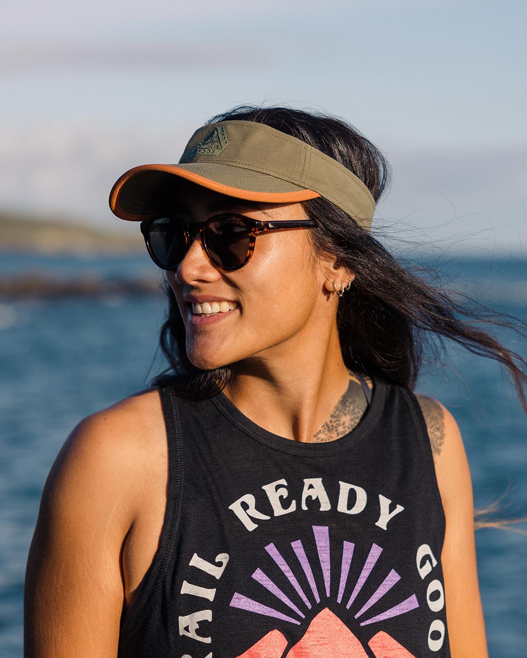 Lima Recycled Visor - Dusty Olive - Lifestyle - Female