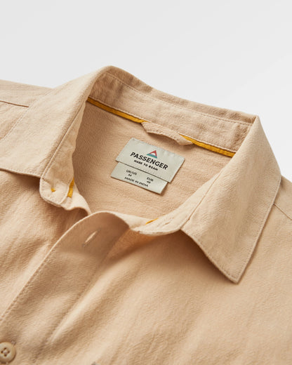 Arica Textured Organic Cotton Shirt - Stone - Flatlay