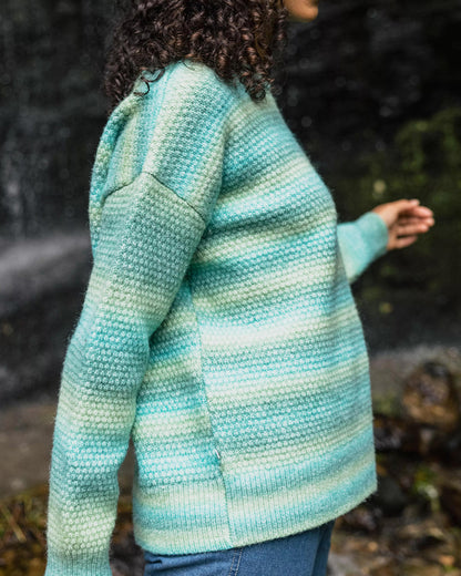 Fika Recycled Knitted Jumper - Sea Blue Dip