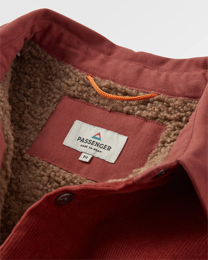 Kodiak 2.0 Sherpa Lined Cord Overshirt - Red Ochre