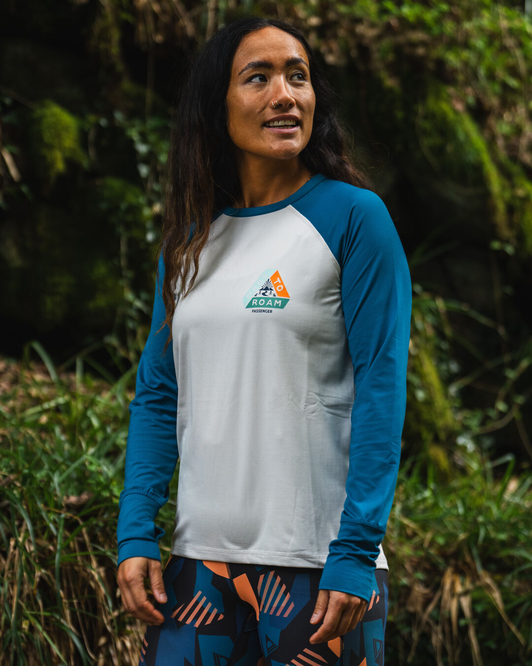 River Recycled Active LS T-Shirt - Corsair/ Vintage White - Lifestyle