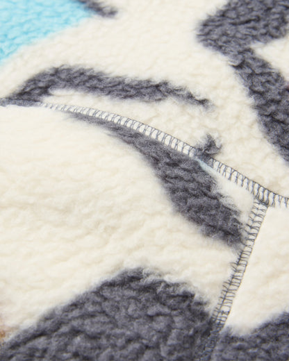 Fairbanks Recycled Sherpa Gilet - Abstract Trails Off White - Flatlay