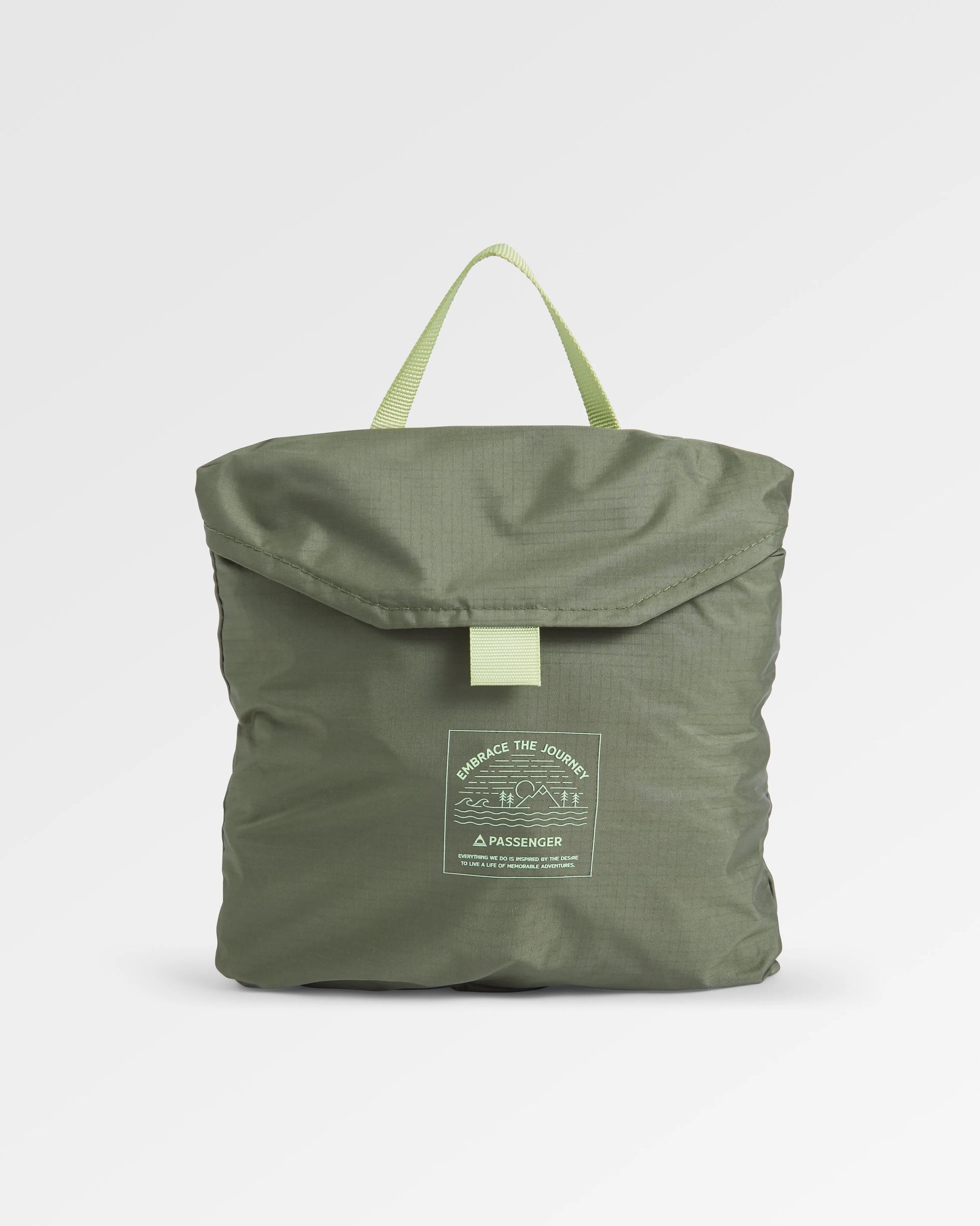 Trail Light Recycled Packable Backpack - Khaki - Flatlay