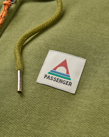 Heritage Full Zip Recycled Cotton Hoodie - Khaki - Flatlay