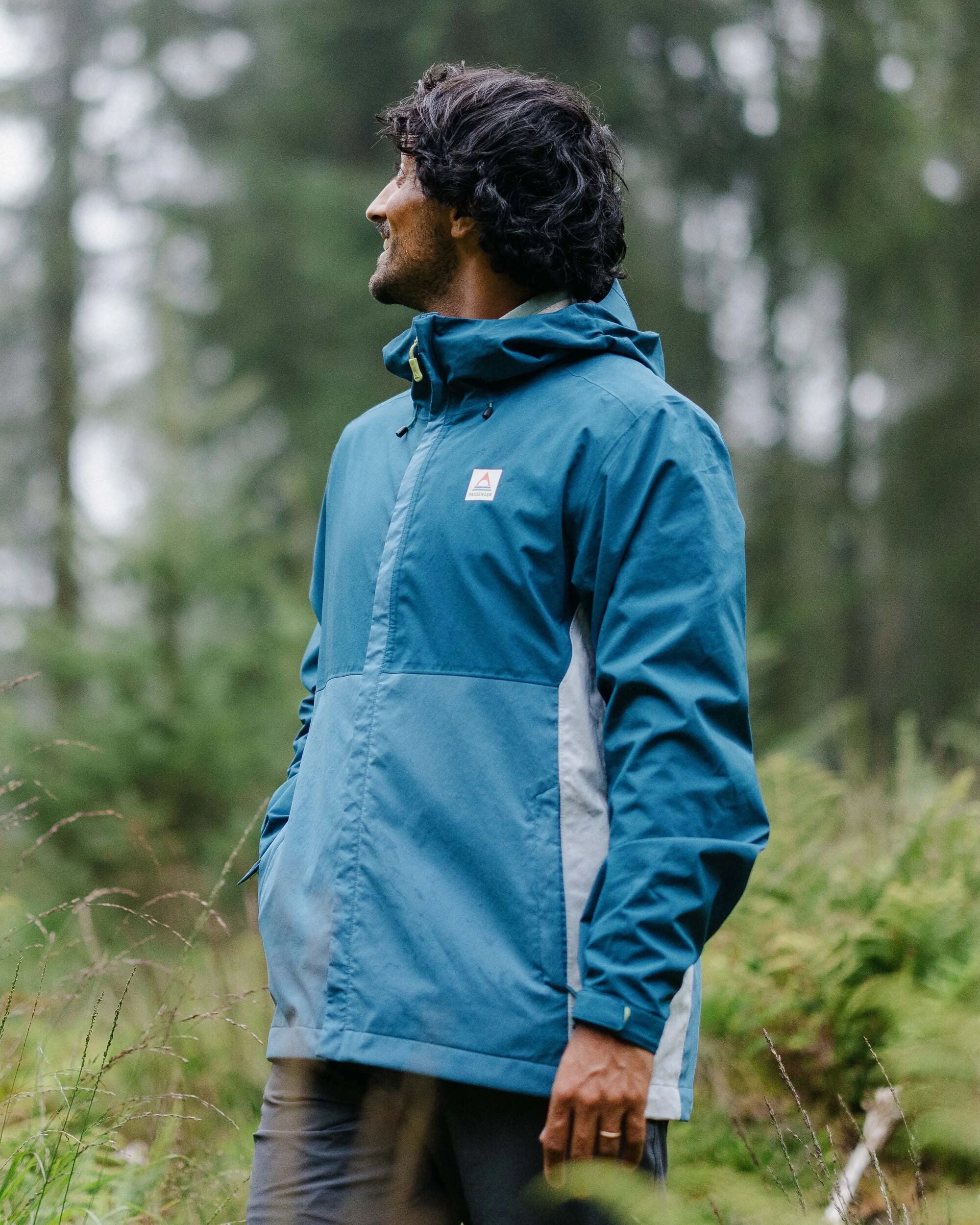 Downpour Recycled Waterproof Jacket - Tidal Blue/Blue Steel - Lifestyle