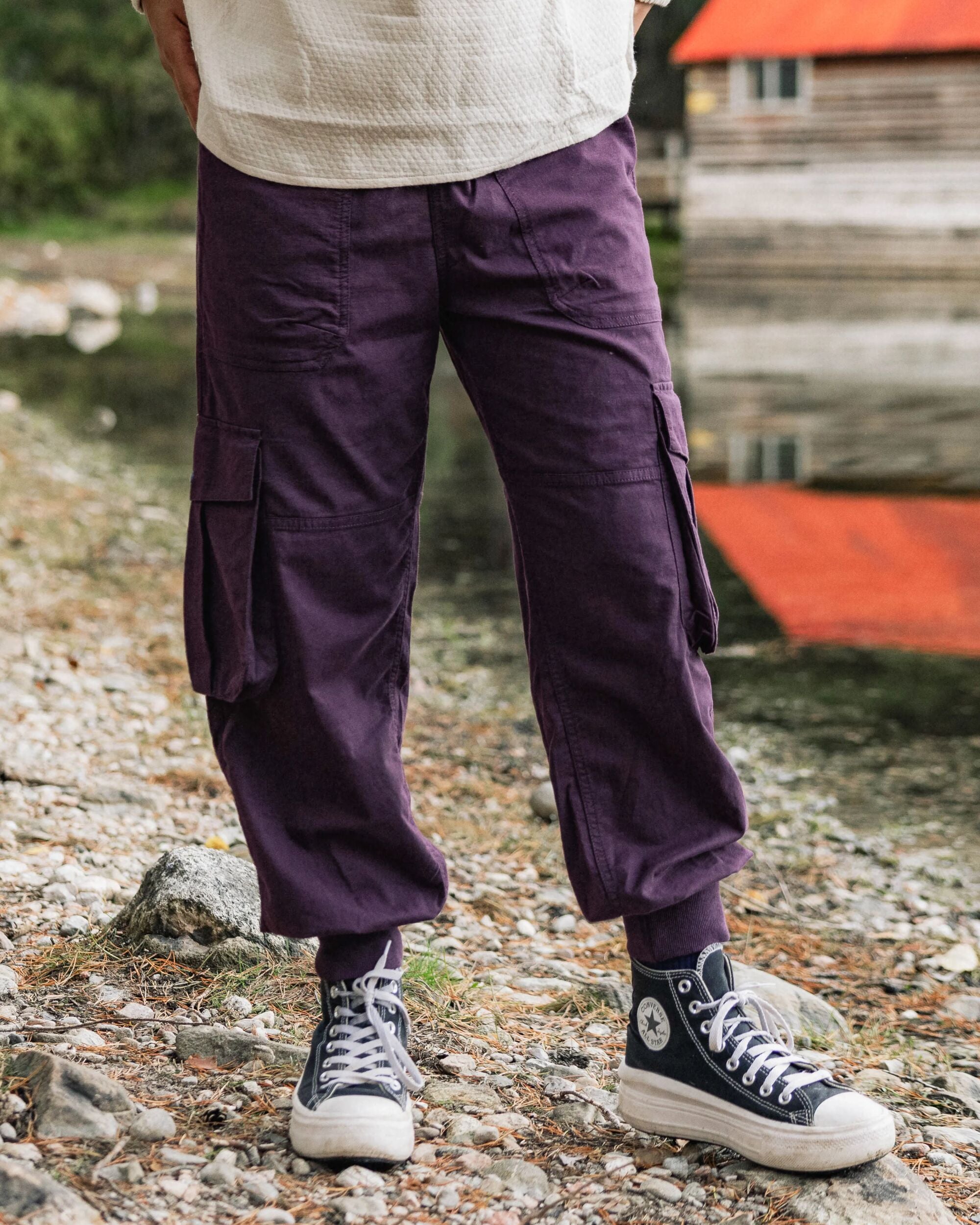 Hydrilla Organic Cotton Trouser - Deep Plum - Lifestyle