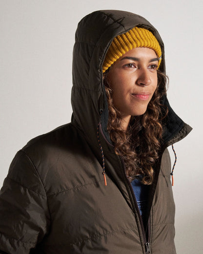 Flora Recycled Sherpa Lined Parka - Coffee - Studio Model